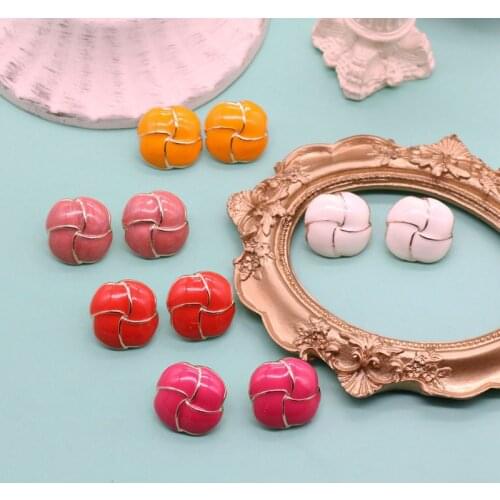 Squar Colourful Enamelling Earring-Stud Sweet Fashion Classic Brincos Pretty Designs For Modern Women Party Gifts