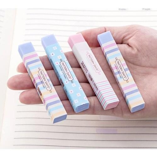 60 Pcs Pencil Eraser Korea Cute Candy Colors Erasers Kawaii School Supplies Office Stationery Student Prizes Gift for Kids