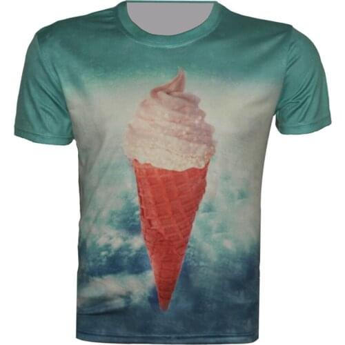 2019 Summer Kids Fashion 3D T-shirt 4-20 Years Old Boys Girls Funny Ice Cream Blue Sky Cloud Print T shirt Children Tshirts Tops