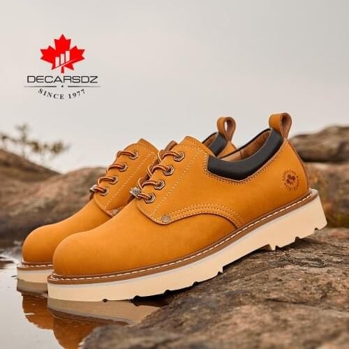 DECARSDZ Men Shoes 2021 Winter Classic Durable MD Outsole Men Genuine leather Office Casual Shoes Men Brand New Plus Size 38-45