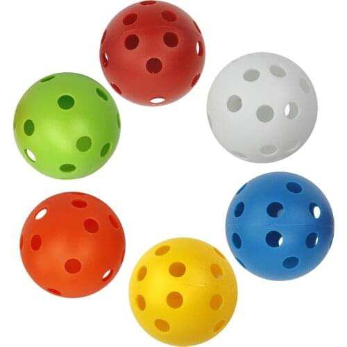 Golf Balls Plastic Practice Airflow Hollow Balls Fun For Pets Play 6-Pack