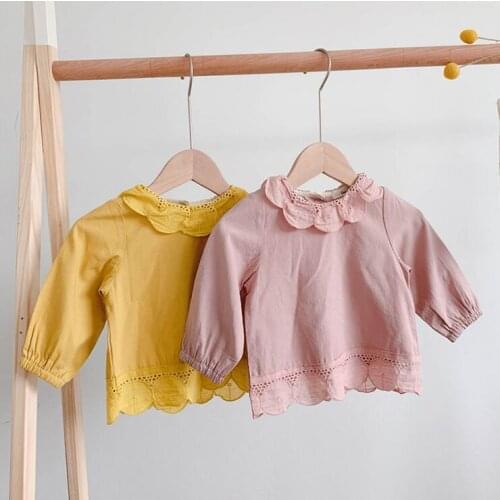 Soft breathable newborn baby girls shirt autumn cotton linen infant kids blouse for girls coat jackets children outwear 0-3Yrs