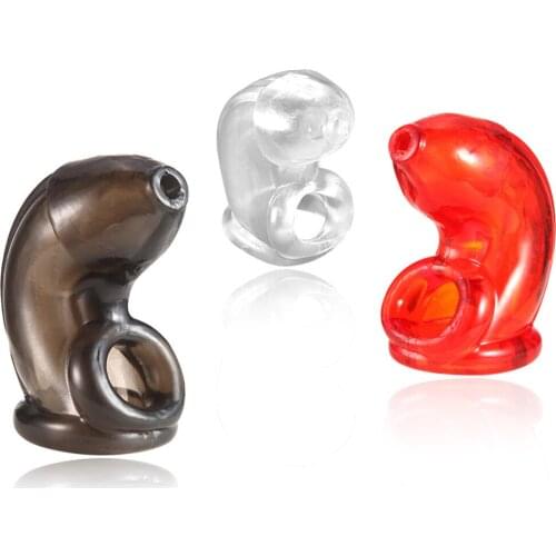 Soft silicone Male Penis Shrink Ring Sheath Cock Cage Chastity Belt Device Adult Bondage Men Penis Extension Sleeves Sex delay