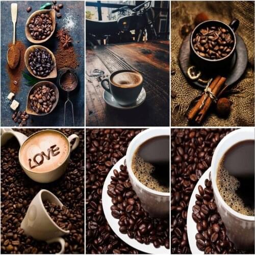 RUOPOTY Frame DIY Oil Painting By Numbers For Adults Coffee Drawing Coloring By Numbers Handmade For Home Decor 60x75cm