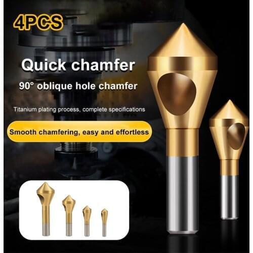 New инструменты Woodworking Tools Metal Drill Bits Expanding Chamfering ToolsTitanium Coated Center Expanding Chamfering Tools
