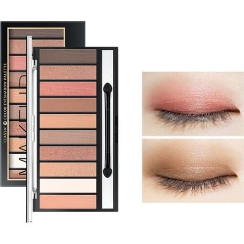 New No Shading 10 Colors Makeup Eyeshadow Palette Matte Pearl Flicker Smoky Eye Shadow in One Case Make Up Set For Eyes Beauty