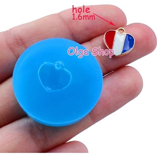 PYL659 11.8mm Heart Pendant Silicone Mold Fondant Cake Decoration Candy Resin Clay Earrings Necklace Craft Soap Candle FOOD SAFE