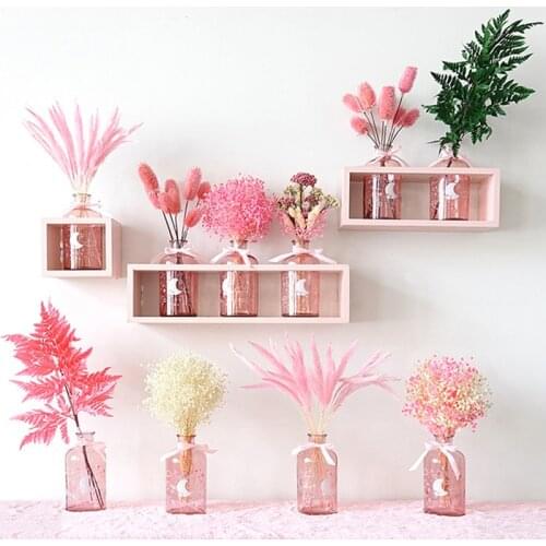 Pink Room Decor Artificial Leaves Preserved Plant Dry Flower,Gifts Cute Aesthetic Bedroom Deco Diy House Crafts Party Decoracao