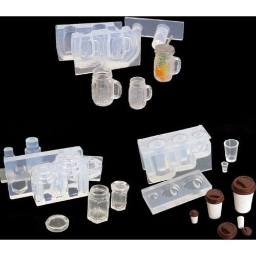 Drink Bottle Coffee Cup Honey Jar Resin Silicone Molds Epoxy Resin Jewelry Tools