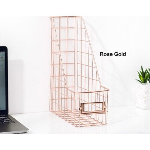 Metal Magazine Document Rack,Single File Rack, Metal Desktop Wrought Iron File Basket For Home /Office etc