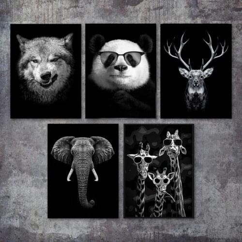 Modern Wall Decor Animals Art Dog Deer Canvas Painting Wall Art Posters Prints Wall Pictures for Living Room Home Wall Cuadros