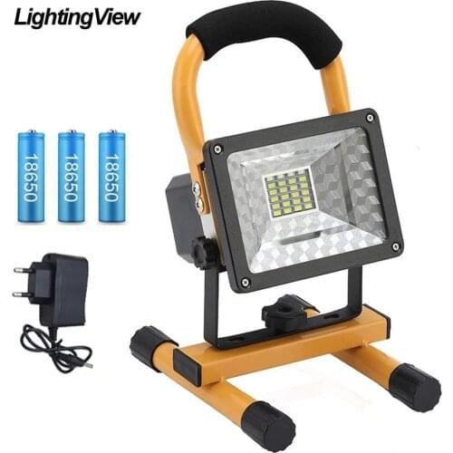 30W LED Spotlight Outdoor Spot Light Handhel Rechargeable Spotlights COB Camping Searchlight Lantern Garden Construct Lamp
