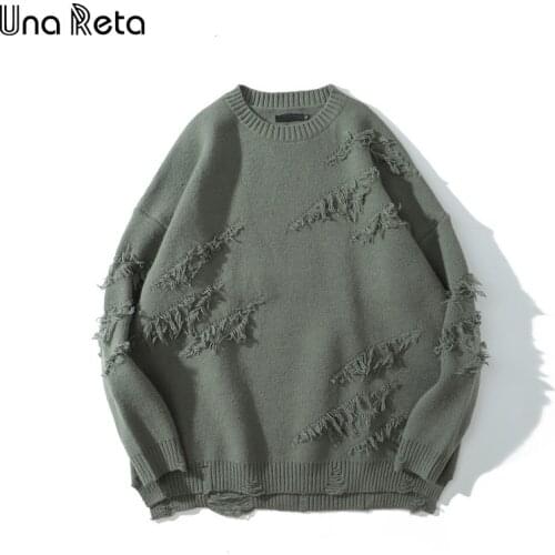 Una Reta Sweater Men New Winter Streetwear Men Clothes Long Sleeve Solid Pullover Men Pull Homme Oversize Couple Sweater