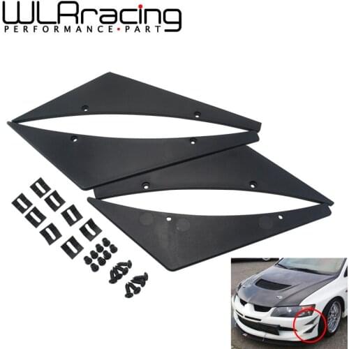 WLR RACING - New Universal Fit Front Bumper Lip Splitter Fins Body Spoiler Canards Valence Chin WLR-BS21