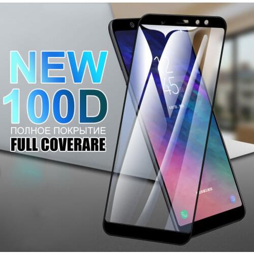 100D Tempered Glass For Samsung Galaxy A6 A8 Plus A7 A9 2018 Screen Protector J2 J4 Core J6 J4 Plus J2 2018 Protective Film Case