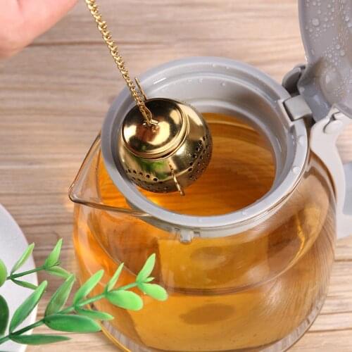 Gold Stainless Steel Tea Strainer with Drip Bowl Tea Spoon Infuser Holder Filter for Teapot Teaware Mug Tea Accessories