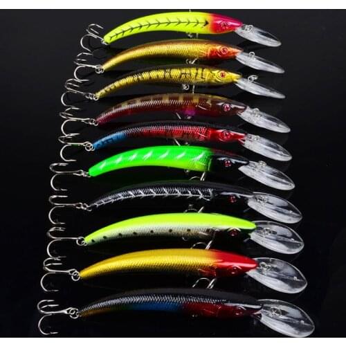 10Pcs/Lot Minnow Bass Fishing Lure Carp saltwater Lures Treble Hook Isca Artificial jerk bait Fishing Tackle