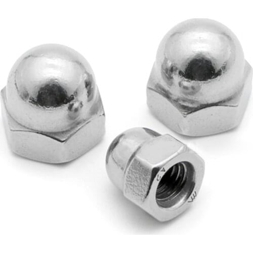 10pcs Stainless Steel Acron Nuts/SS304 Acron Dome Head Hex Cap Protection Cover Nuts