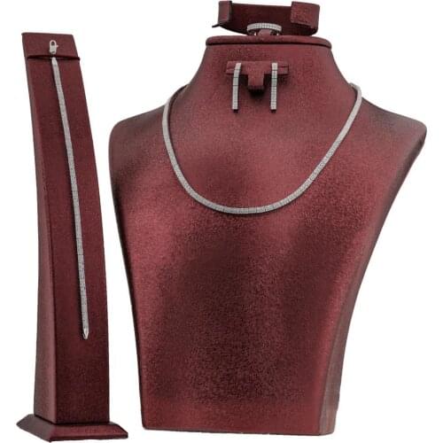 2 Row Silver Women New Trendy Clear Crystal Elegant Design Famale Wedding Jewelry Made in Turkey