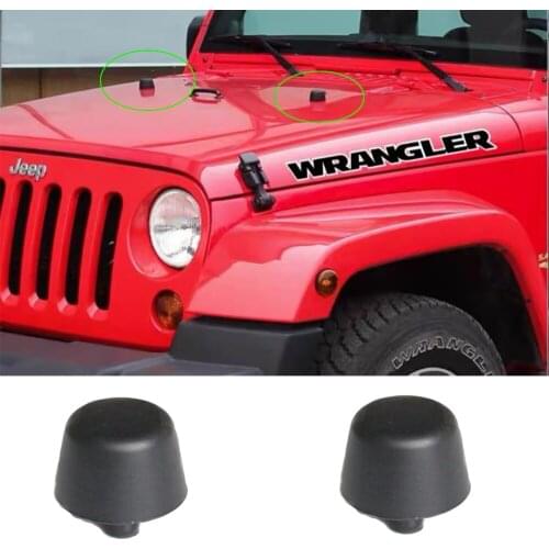 2 PCS Car Original Factory Hood Engine Cover Plastic Pier Rubber Pad Rubber Block Plug For 2007-2017 Jeep Wrangler JK Unlimited
