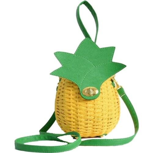 2018 Summer Fashion Straw Purses and Handbags Pineapple Rattan Bag Fresh Leisure Beach Shoulder Crossbody Girls Bag