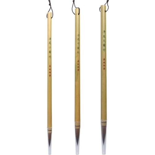 3 Pcs/Set Traditional Chinese Natural Bamboo Wolfs Hair Writing Brush for Calligraphy Painting Practice Writing Brushes