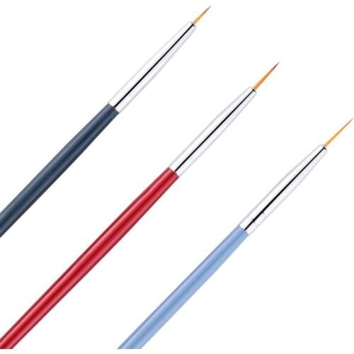 3Pcs Nail Art Liner Painting Pen 3D Tips DIY Acrylic UV Gel Brushes Drawing Kit Flower Line Grid French Design Manicure Tool Set