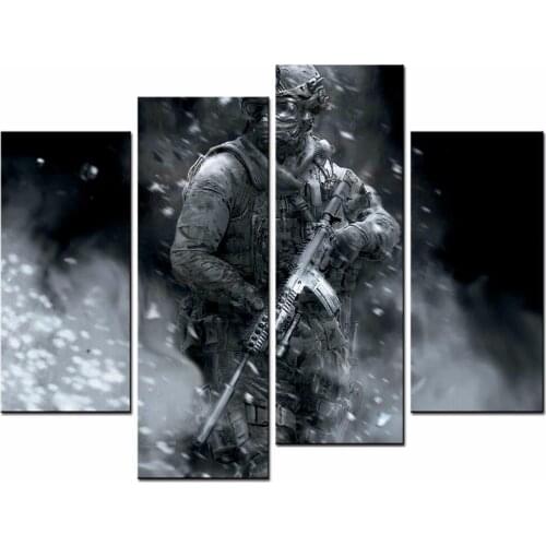 4 Panels/Set field soldiers HD Canvas Print Painting Artwork Gift Wall Art Picture.decorative painting/XJ-12Y-57