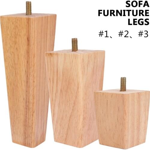 4 Pcs Solid Wood Furniture Legs Inclined Cone Sofa Bed Cabinet Table and Chair Replacement Feet Sloping Foot Height 6/10/15cm