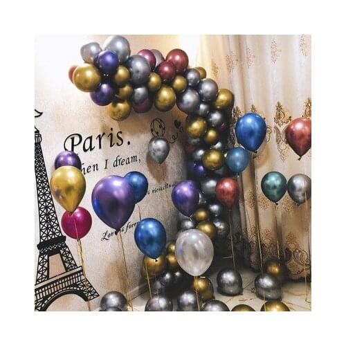 50pcs 12inch Gold Silver Black Metal Latex Balloons Wedding Decorations Matte Helium Globos Birthday Party Decoration Adult