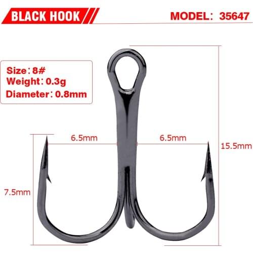 50PCS/LOT Super Sharp Anchor Hook,Size 3/O-14# Sea Fishing Hooks Fishing Hook High Carbon Steel Treble Overturned Hooks