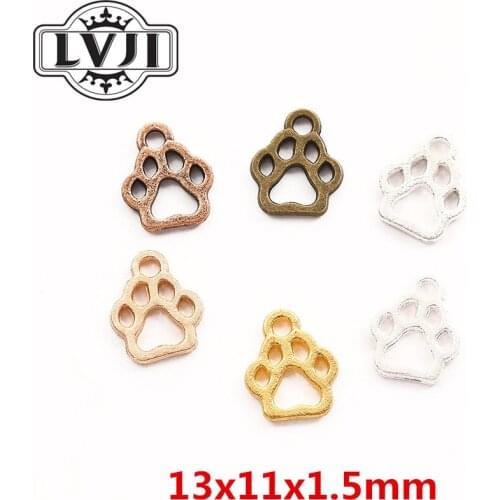 60pcs zinc alloy Animal Bear paw Charms for Jewelry Making 5941