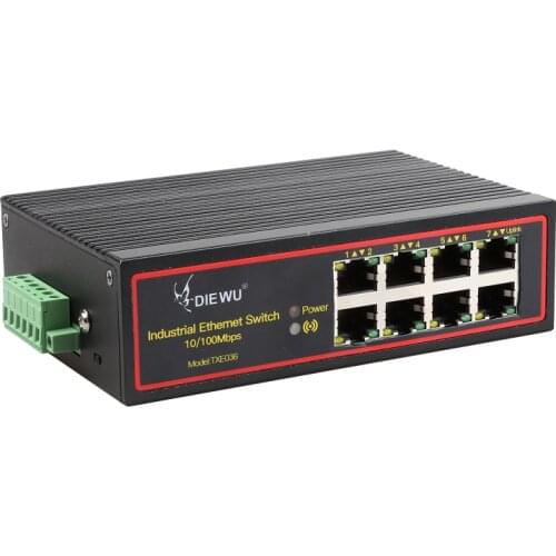8 Ports 10/100M Industrial Ethernet Enhance Switch 8 Port RJ45 VLAN Signal increased to 250m