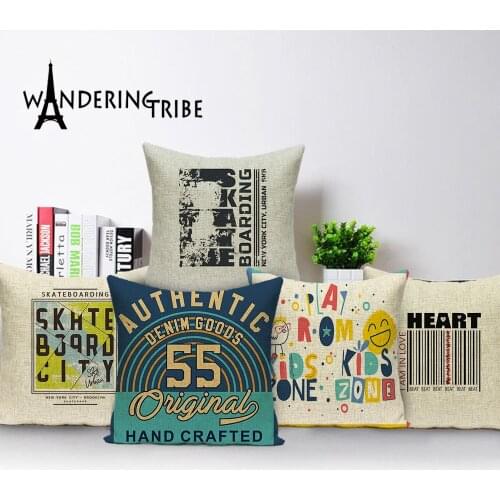 Art Nouveau Home Decor Bed Pillow Cover Rustic Style Decorative Pillows Living Room 45 X 45 Cm Print Linen Throw Pillow Covers