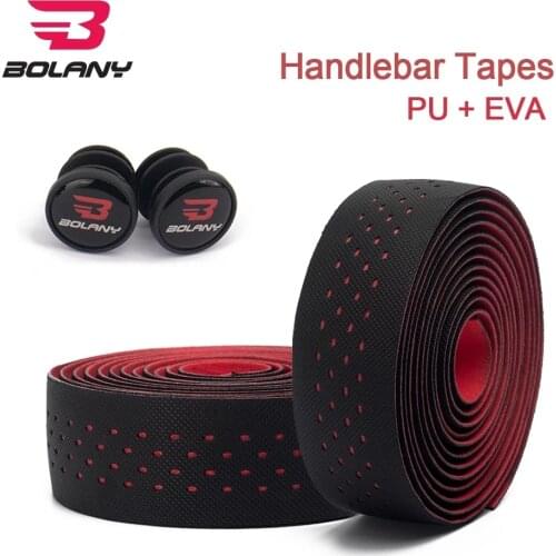 Bolany Road Bike Handlebar Tape antiskid Professional Cycling Damping Anti-Vibration Wrap 2pcs EVA PU Material Handle Bar Tape