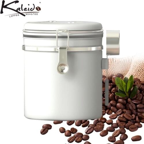 1.5/1.8L Coffee Canister Stainless Steel Food Storage Coffee Container CO2-Release Valve with Date Tracker and Coffee Spoon