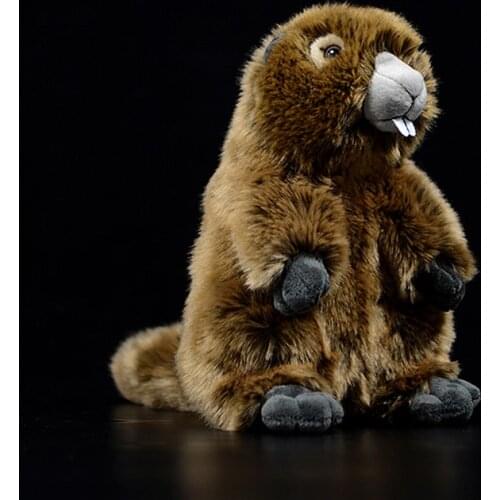 Cute Marmot Real Life Plush Toy Soft Sciuridae Doll Lifelike Animal Prairie Dog Stuffed Toy Kids Kawaii Christmas Groundhog Gift