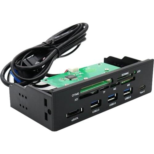 5.25 Inch PC Computer Front Panel All-in-1 Multifunction Card Reader With 3ports USB3.0, USB 3.1, ESATA ,Support CF Card