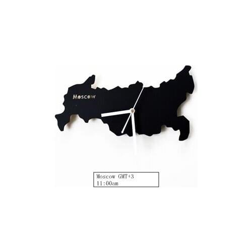Famous Russia Moscow Map Time Wall clock, Metal Brief Home Hotel Watch