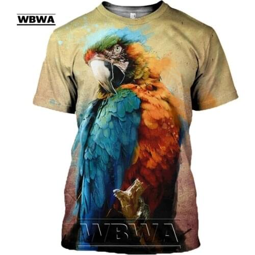 2021 New Fashion Men t shirt 3D Printed Animal parrot T shirts Unisex Street Harajuku Short sleeve shirt summer Casual tops