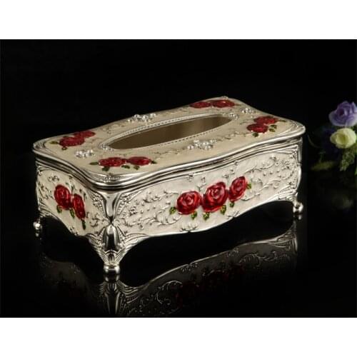 Continental tissue holder metal tissue box tearoom pumping tray Household napkin holder tissue box cover ttissue paper boxZJH018