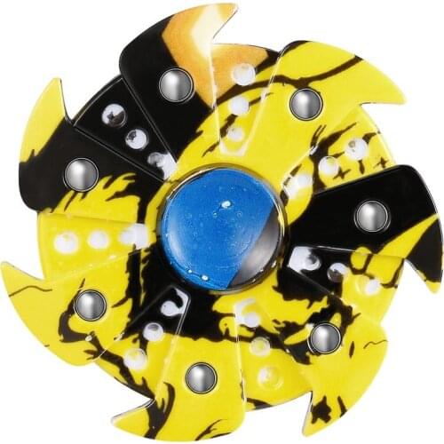 Durable Funny Relieving ADHD Sufferer Anxiety Stress Reducer Finger Toy Seven Leaves Hand Spinner With Vortex Appearance