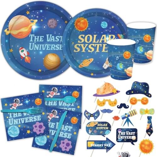 25pcs Space Birthday Party Shooting Props New Strange Planet Party Boy Astronaut Party Decor Kids Favor UFO Alien Theme Decor