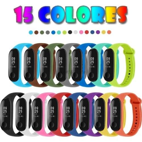 15pcs Straps for Xiao mi Mi Band 3 / Mi Smart Band 4 Bracelets Silicone Watch Band Replacement 15 colors
