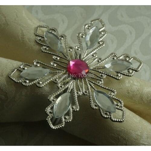 Pink stone,snowflake napkin ring, plastic decoration napkin holder