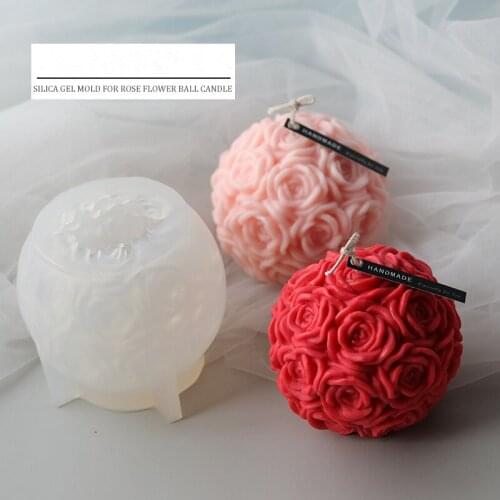 Rose flower ball candle silicone mold wedding candles DIY candle materials