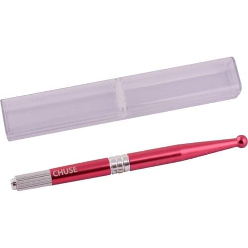 Famous Brand Chuse M5 Permanent Makeup Eyebrow Manual Tattoo Pen with 50Pcs 12-Pins Bevel microblading Needles Sterilized Blades