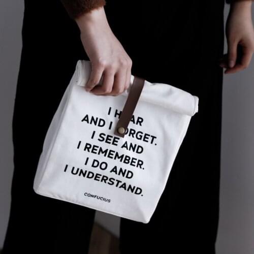 Lunch Bag Portable Simple Insulated Lunch Bag Female Lunch Food Box Bag Fashion Insulated Thermal Food Picnic Lunch Bags