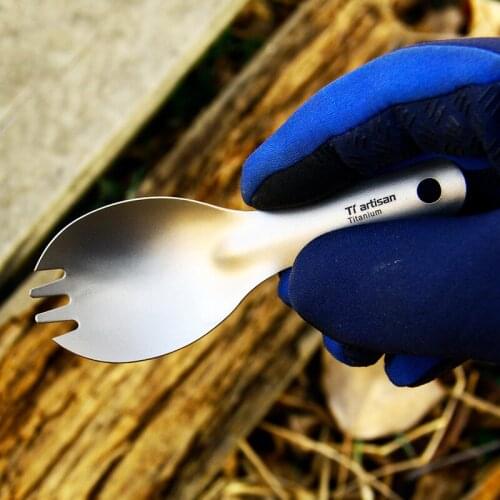 Tiartisan Titanium Spoo Picnic Tableware Coffee Spoon Outdoor Cookout Backpacking Cooking Flatware