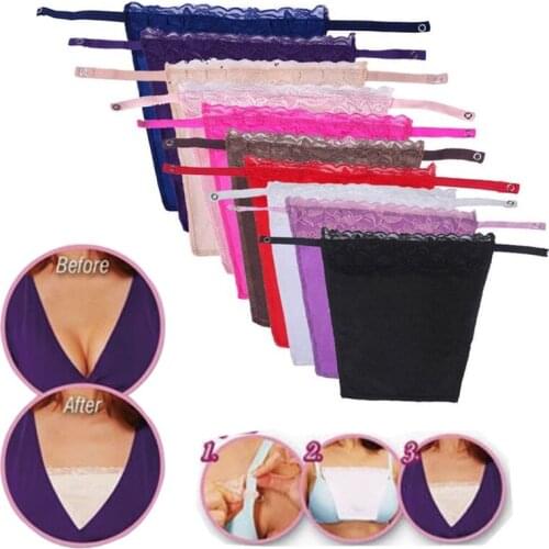 Women Lace Mock Camisole Bra Insert Wrapped Chest Overlay Modesty Panel Tube Tops Strapless Top Sexy Crop Top